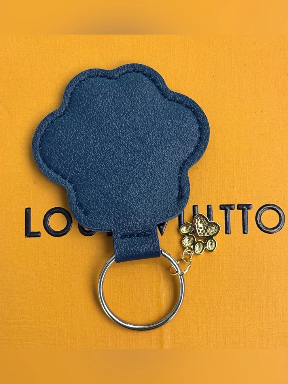 Louis Vuitton Monogram Navy Dog Paw Key Chain 3.75 inches
